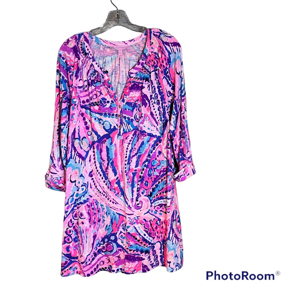 Lilly Pulitzer Sleeved Essie Dress Colony Coral Size S